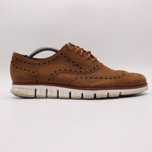 Cole Haan Wingtip Oxfords Men's Size 12 M Brown Nubuck Leather ZEROGRAND C29771